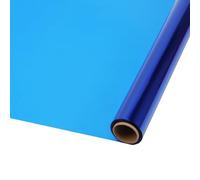 ohfruit Transparent Colored Cellophane Wrap Roll 15.7 In x 98.4 Ft Cellophane Paper Rolls for Gift Baskets, Treats Wrapping, Crafts Project DIY Gift Box Packaging Paper Blue