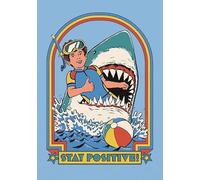 Ohh Deer Notebook Lined A5 Journal Notepad Stay Positive Shark Jaws - Funny Gift