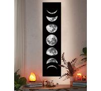 Ohhvvow Moon Phase Wall Art Painting, Black and White Moon Canvas Print Poster Wall Art Decoration for Bedroom Living room (Black unframed)