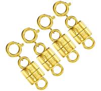 OHINGLT 14K Gold Plated 925 Sterling Silver Magnetic Necklace Clasps and Closures,Gold and Silver Bracelet Clasp Converter for Jewelry Making Supplies,Chain Extender Connector for Bracelet