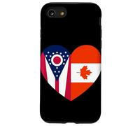 Ohio and Canada Flags: Heart Shaped Unity Case for iPhone SE (2020) / 7/8
