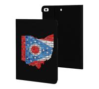 Ohio Brick Map Flag Cute Tablet Case Unisex Slim Hard Protective Cover Compatible with iPad 9th/ 8th/ 7th
