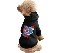 Ohio Brick Map Flag Printed Dog Hoodie Breathable Soft Cat Sweatshirt for Small Medium Large 2XL