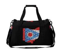 Ohio Brick Map Flag Trendy Duffle Bag for Travel Large Capacity Lightweight Carry on Halfday Weekender Bags