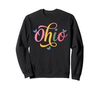 Ohio Butterfly Script Cute Girl State Pride Womens & Kids Sweatshirt