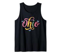 Ohio Butterfly Script Cute Girl State Pride Womens & Kids Tank Top