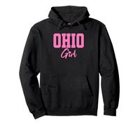 Ohio Girl, pink design cute Midwest Pride State Fun Pink Pullover Hoodie