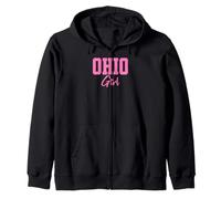 Ohio Girl, pink design cute Midwest Pride State Fun Pink Zip Hoodie