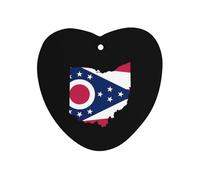 Ohio Map Flag Car Air Freshener Decorative Hanging Aromatherapy Tablets for Car Trucks Love form