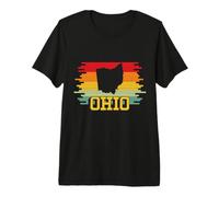 Ohio Retro Vintage Sunset US State Ohio Silhouette Premium T-Shirt