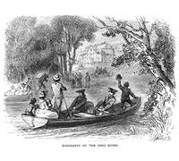 Ohio River Emigrants Nemigrants From East Of The Allegheny Mountains Arrive At A New Settlement On The Banks Of The Ohio River C1789 Wood Engrving 19Th Century After An Illustration By Felix OC Darley