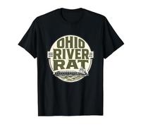 Ohio River Rat Towboat Barge Deckhand River Town Pride Value Graphic T-Shirt, Men, Black, S
