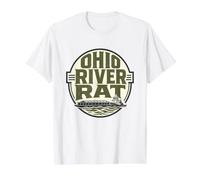 Ohio River Rat Towboat Barge Deckhand River Town Pride Value Graphic T-Shirt, Men, White, L
