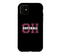 Ohio Softball Vintage Pink Animal Style OH State Art Case for iPhone 11