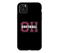 Ohio Softball Vintage Pink Animal Style OH State Art Case for iPhone 11 Pro Max