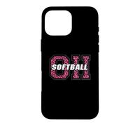 Ohio Softball Vintage Pink Animal Style OH State Art Case for iPhone 16 Pro Max