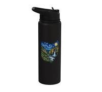 Ohio Starry Night Van Gogh Waterfall Forest Ohioan Pride Stainless Steel Insulated Water Bottle