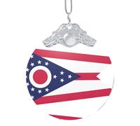 Ohio State Flag Christmas Glass Sign Party Supplies Festive Decor Ornaments For Holiday Party Atmosphere