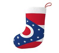 Ohio State Flag Christmas Stocking 17.7", Festive Hanging Sock for Fireplace Mantel, Holiday Decorations