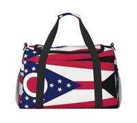 Ohio State Flag Foldable Travel Duffel Bag Tote Carry On Luggage Bag For Weekend Getaways, For Spontaneous Trips, Black, One Size, Black, One Size