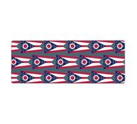 Ohio State Flag Gaming Desk Mat, Wide Surface Desk Pad for Keyboard, Mouse and Improved Gaming Stability