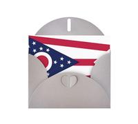 Ohio State Flag Pearl Paper Holiday Greeting Card With Envelopes Weddings Party Birthday Invitations Wishes