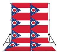 Ohio State Flag Print 5x7ft Backdrop Curtain With Hanging Pocket Back Drop Photography Accessories For Live Streaming