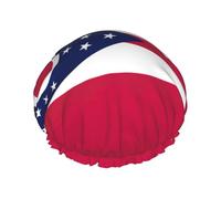 Ohio State Flag Print Bath Cap For Long Hair And Short Hair, Washable Elastic Band Bath Hair Hat For Long Hair, Braid