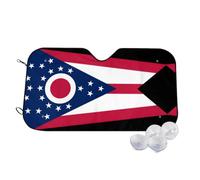 Ohio State Flag Print Foldable Car Windshield Sun Shade 140x76cm
