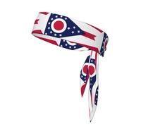Ohio State Flag Print Head Tie Headbands, Ninja Karate Tie, Athletic Sweatbands,Sweat Wicking Workout Head Band