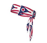 Ohio State Flag Print Head Tie Headbands, Ninja Karate Tie, Athletic Sweatbands,Sweat Wicking Workout Head Band