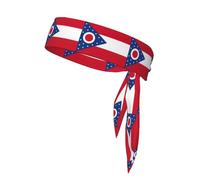 Ohio State Flag Print Head Tie Headbands, Ninja Karate Tie, Athletic Sweatbands,Sweat Wicking Workout Head Band