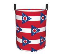 Ohio State Flag Print Laundry Hamper Basket Tall Laundry Basket, Hamper For Blanket Storage For Bedroom