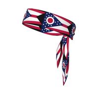 Ohio State Flag Print Ninja Headbands,Adjustable Head Tie For Men, Sports Sweatband For Yoga Running Basketball
