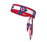 Ohio State Flag Print Ninja Headbands,Adjustable Head Tie For Men, Sports Sweatband For Yoga Running Basketball