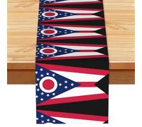 Ohio State Flag Print Table Runner World Cup-Themed Dining Table Decor for Coffee Dining Table and More