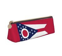 Ohio State Flag print Triangle Box Multi functional Makeup Bag, Office Travel and Daily Stationery Storage