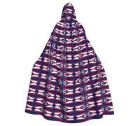 Ohio State Flag Printed Hooded Cloak Robe Cloak Witch Vampires Grim Reaper Devil For Boy Girl Cosplay Costume
