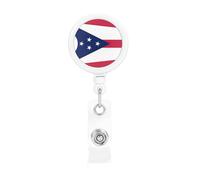 Ohio State Flag Retractable Badge Holder Convenient and Durable for Offices Schools and Hospitals Use
