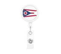 Ohio State Flag Retractable Badge Holder. Stylish Full-Width Print, Suitable for Offices, Schools, Hospitals, etc.