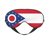 Ohio State Flag Sleep Mask,100% Natural Mulberry Silk Eye Mask with, Ultra-Soft Eye Covers for Sleeping, Travel, Nap