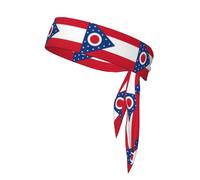 Ohio State Flag Sports Head Tie Beach Summer Tropical Adjustable Non-Slip Moisture Wicking for Running Ninja Head Band