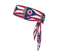 Ohio State Flag Tennis Tie Headband Hair Band Unisex Dry Head Tie Sport Band for Basketball, Running, Tennis