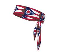 Ohio State Flag Tennis Tie Headband Hair Band Unisex Dry Head Tie Sport Band for Basketball, Running, Tennis