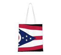 Ohio State Flag Totes. Lightweightcanvas, Double Handles, Stylish Women'S Tote Bag, Perfect For Shopping, Work And Everyday Carry.