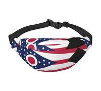 Ohio State Flag Travel crossbody waist bag, suitable for sports, running, cycling, traveling, fishing boys large waist bag,