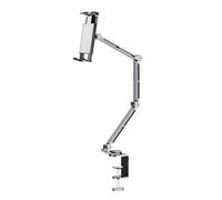 OHITEC Heavy Duty Phone/Tablet Metal Holder Adjustable Foldable Stand for Desk/Bed Aluminum Universal Lazy Bracket 360° Rotation Flexible Long Arm for 4-13 Inch Devices (Grey, CT9)
