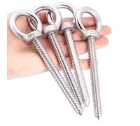 OHIYO 14 cm Heavy Duty Eye Hooks M10 Self Tapping Eyelet Screw Load Capacity 1000LBS Heavy Duty Screw in Eye Hooks for Hammock Stand, Swing Chair, Yoga, Heavy Indoor & Outdoor Uses (4Pack- M10)