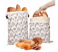 OHIYO Reusable Beeswax Bread Bags for Freezer & Refrigerator, 43cm×33cm Natural Beeswax-Lined Cotton Storage Bags Airtight Freshness Keeper for Homemade, Bakery Essentials (2 Pack)