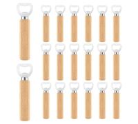 Ohiyoo 20 Pcs Wooden Bottle Opener, Engravable Wooden Bottle Openers, Wooden Handle Beer Bottle Opener for Wine Beer Soda Glass Cap Opener